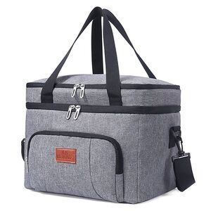 NEW Double Deck Thermal Insulated Lunch Bag with Shoulder Strap Extra Large 10L